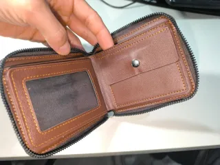 Cartera Billetera Marrón Cremallera