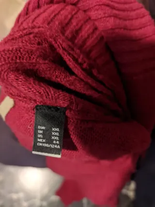 Jersey lana hombre cuello alto rojo