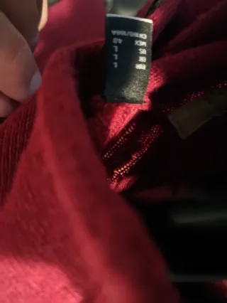 Jersey lana hombre cuello alto rojo