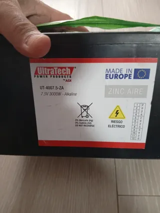 Batería Zinc-Aire 7.5V 3000W