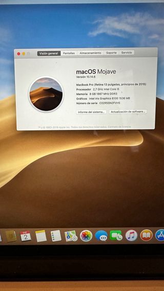 Macbook Pro 13' 2015 Plata