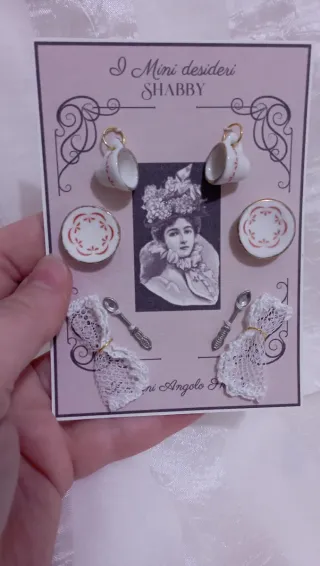 Set Tè Shabby Chic Dollhouse 1:12