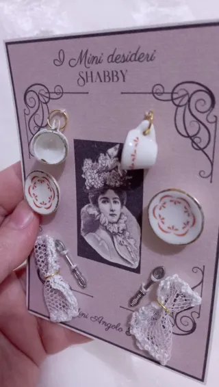 Set Tè Shabby Chic Dollhouse 1:12