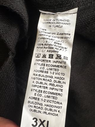 Jersey largo negro cuello alto