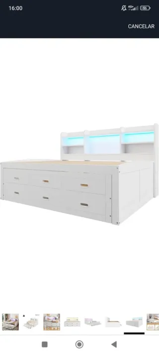 Cama nido juvenil blanca madera 140