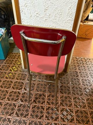 Set 4 Sedie in formica rosse Vintage