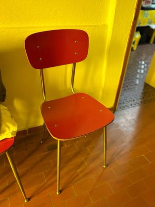 Set 4 Sedie in formica rosse Vintage