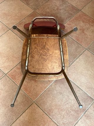 Set 4 Sedie in formica rosse Vintage