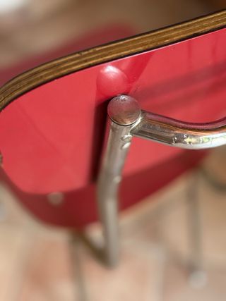 Set 4 Sedie in formica rosse Vintage