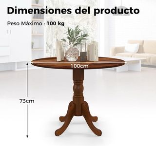 NUEVA Mesa Redonda Comedor Madera Nogal