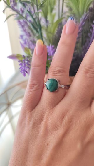 Anillo de malaquita natural