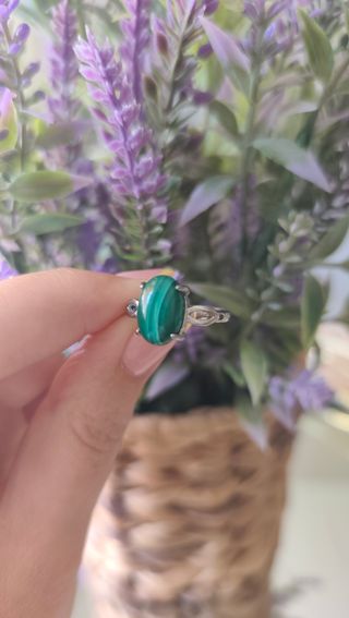 Anillo de malaquita natural