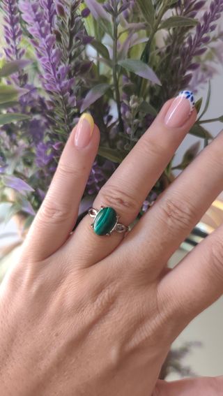 Anillo de malaquita natural