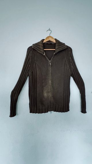 Chaqueta de punto hombre marrón