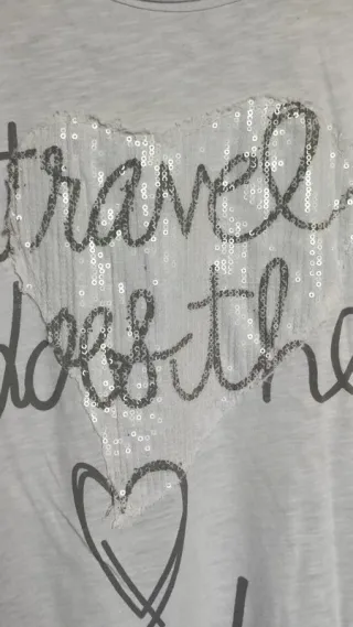 Camiseta Travel Lentejuelas Algodón Talla M/L