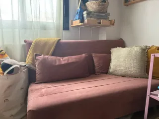 Sofá cama terciopelo rosa Maisons du Monde