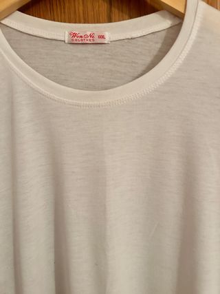 Camiseta grande, térmica, blanca,