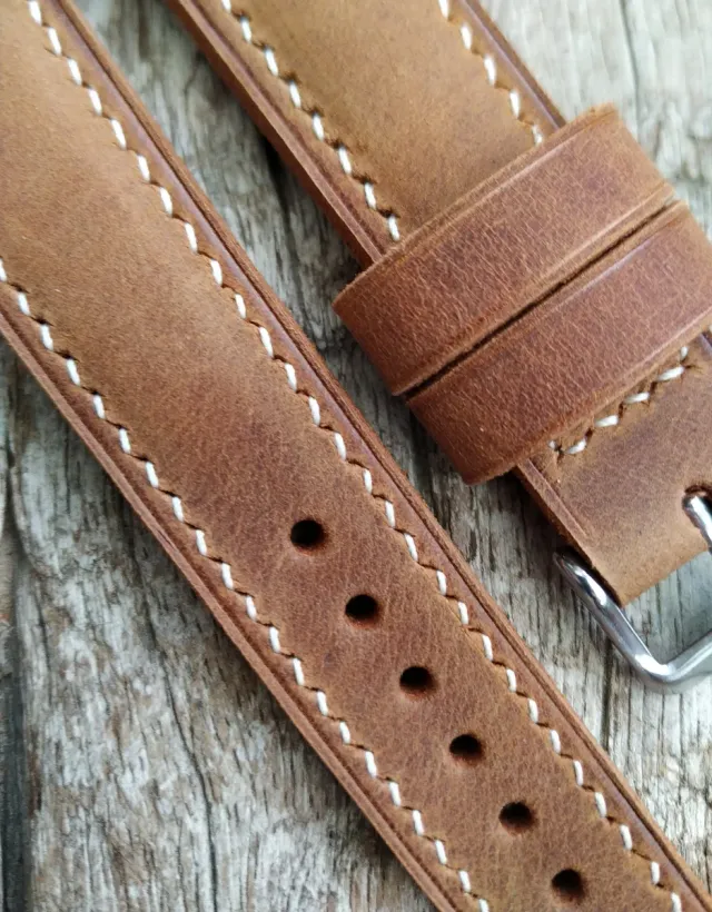 Correa para reloj de piel vacuna. 20mm