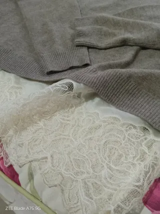 Jersey Zara combinado punto y encaje