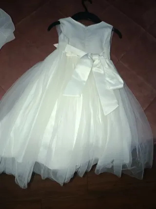 Abito da damigella bianco e rosa 4/5 anni