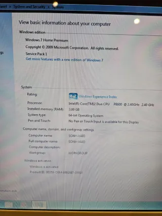 Sony VAIO Portátil Blanco