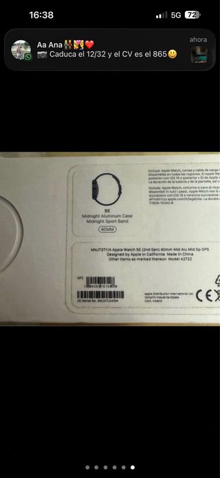 Apple Watch SE 40mm Negro con Correa Amarilla