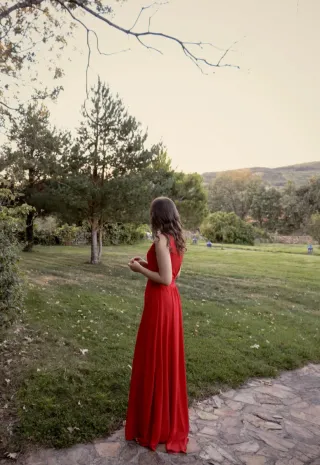 Vestido rojo largo La Croixé 36