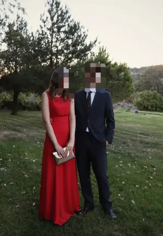 Vestido rojo largo La Croixé 36