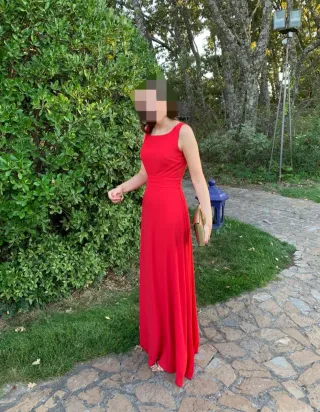 Vestido rojo largo La Croixé 36