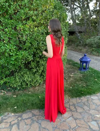 Vestido rojo largo La Croixé 36