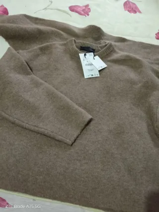 Jersey Zara Punto Pañuelo Marrón