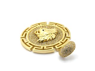 colgante oro 18k con piedra con circonita