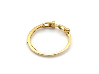 anillo oro 18k con piedra con circonita t. 18 (18,47 mm)