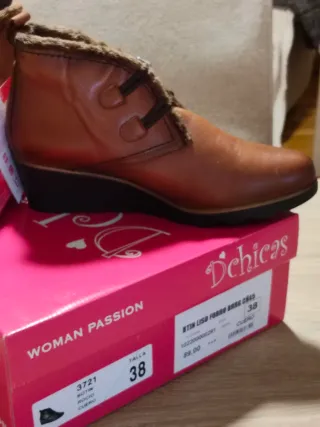 Botín cuero marrón talla 38