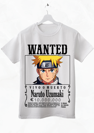 Camiseta Naruto Wanted Blanco