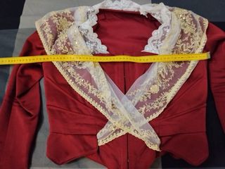 Traje de Fallera manga larga color Borgoña