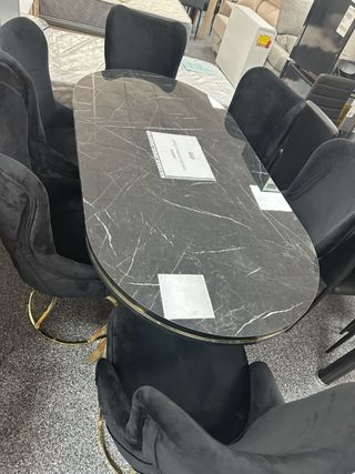 Mesa Comedor Turca Negra y Dorada