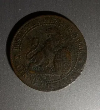Moneda 5 céntimos 1870 España