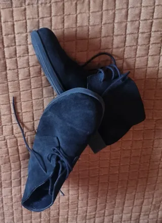 Botas de ante azul marino T43