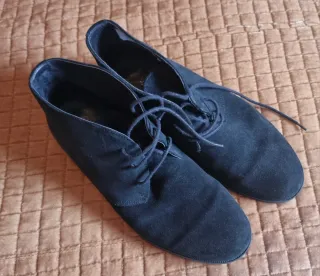 Botas de ante azul marino T43