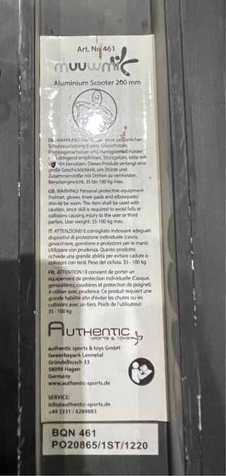 Patinete Muuwmy aluminio plegable