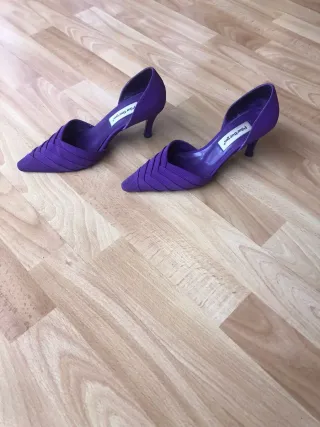 Zapatos Pilar Burgos Morados Tacon Fiesta