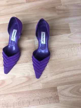 Zapatos Pilar Burgos Morados Tacon Fiesta