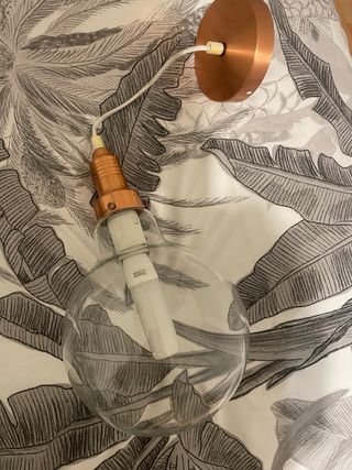 Lámpara colgante esfera cristal y metal