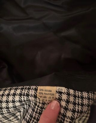 Giacca a quadri bianca e nera