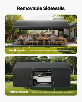 Posto Auto Coperto Esterno, Riparo per Auto 3,65 x
