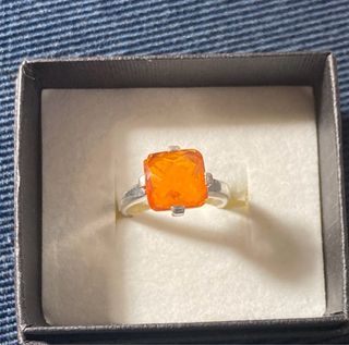 Anillo Plata 935 con Piedra Naranja