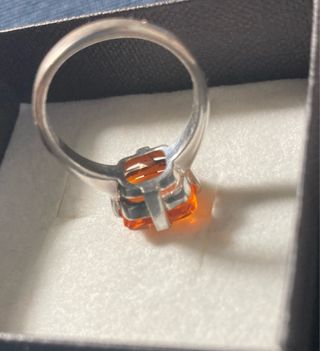 Anillo Plata 935 con Piedra Naranja