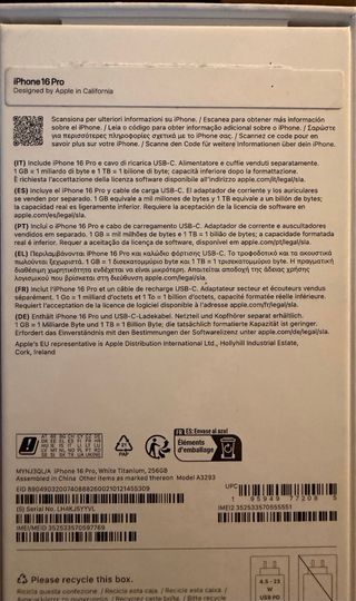 iPhone 16 Pro Blanco Titanium 256GB