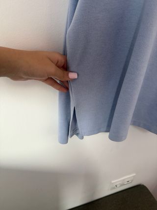 Jersey azul manga larga